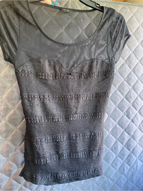 Guess Tops - GUESS Black Sheer Yoke Knit Top